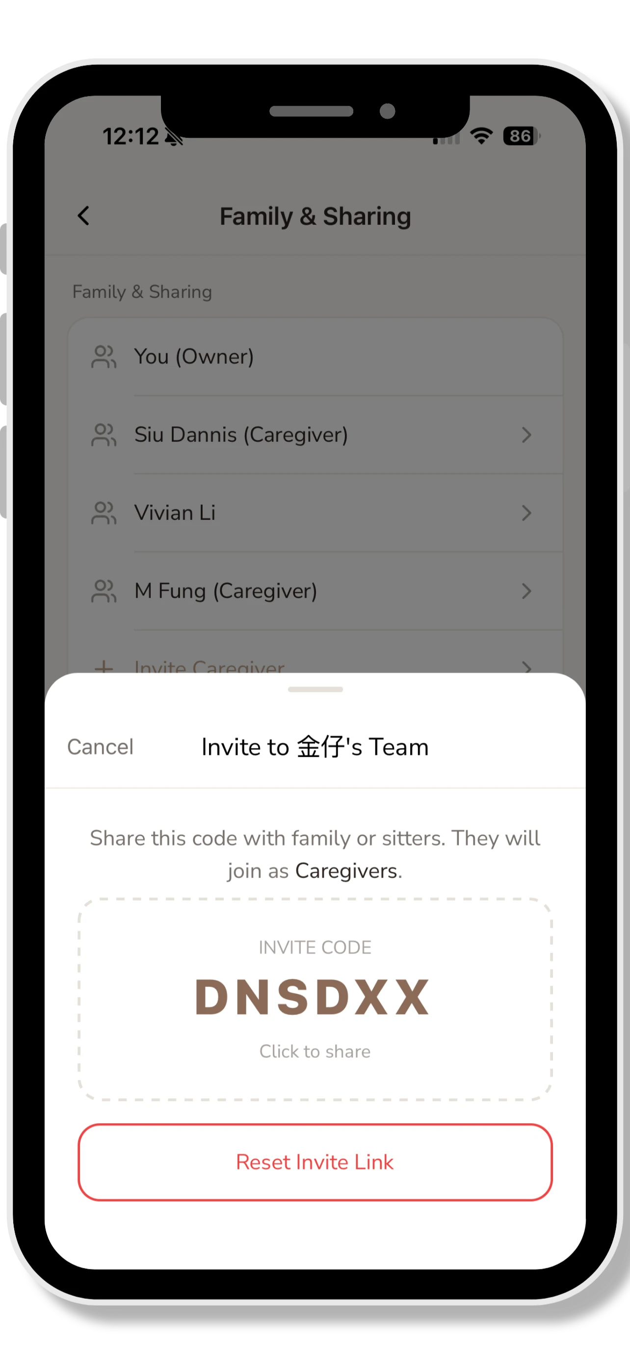 Family sync showing who logged what, with timestamps — no conflict errors