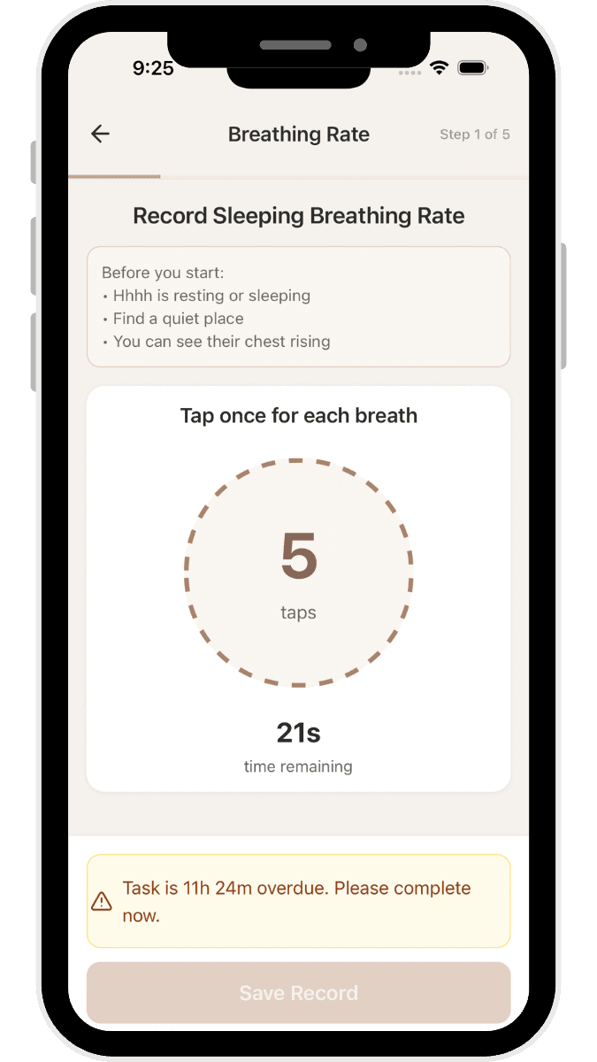 Sleeping Breathing Rate Recording